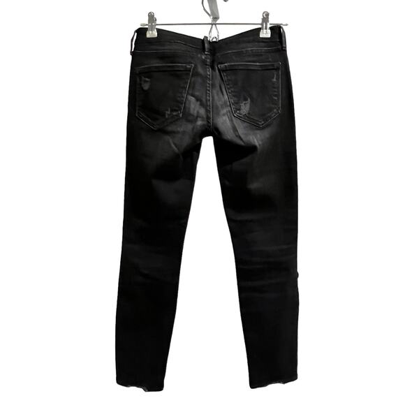 Mother The Looker Destroyed Ride Straight Ankle Black Jeans Women's Size 25 - Picture 2 of 7